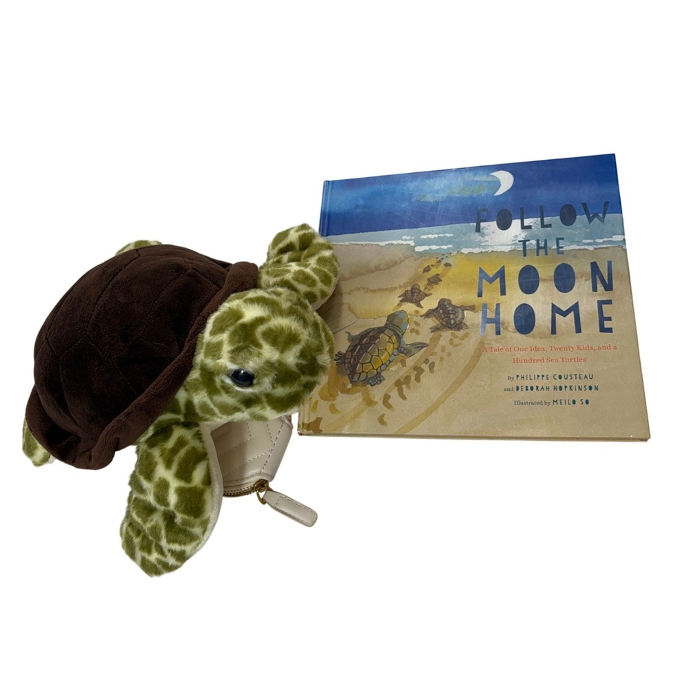 Follow the Moon Home Book & Aurora Sea Turtle Plush Bundle EUC Nature Gift‎ Set